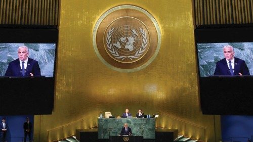 Prime Minister of Israel Yair Lapid addresses the 77th Session of the United Nations General ...