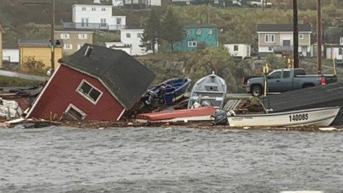 TOPSHOT - This handout image provided by Pauline Billard on September 25, 2022, shows damage caused ...