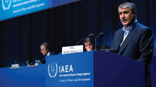 Iran's nuclear chief Mohammad Eslami speaks during the General Conference of the International ... Iran's nuclear chief Mohammad Eslami speaks during the General Conference of the International ...