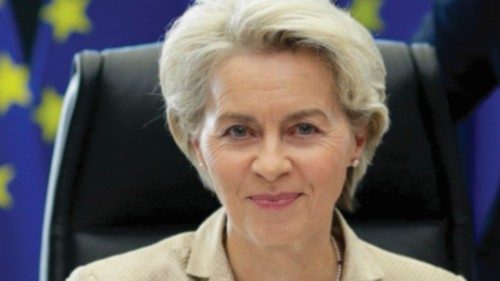 epa10211010 European Commission President Ursula von der Leyen at the start of the European ...