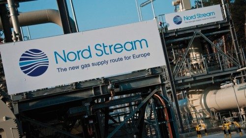 (FILES) This file photo taken on November 8, 2011 shows a view of the Nord Stream 1 gas pipeline ...