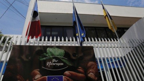 A view of the facade of the European Union delegation after the Nicaraguan government declared the ... A view of the facade of the European Union delegation after the Nicaraguan government declared the ...