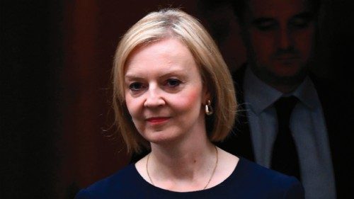 (FILES) In this file photo taken on September 23, 2022 Britain's Prime Minister Liz Truss walks out ...