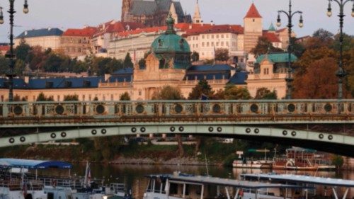 This photograph taken on October 6, 2022, shows the Prague castle where the European summit will ...