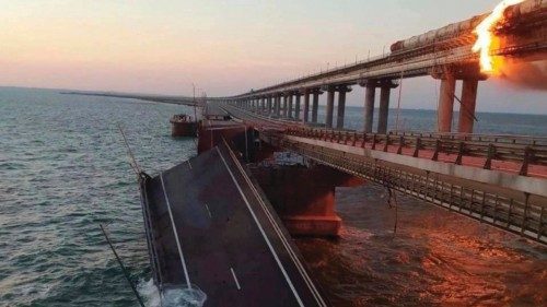 epa10230130 A handout photo made available by the Ukraine Security Service (SSU) shows a collapsed ... epa10230130 A handout photo made available by the Ukraine Security Service (SSU) shows a collapsed ...