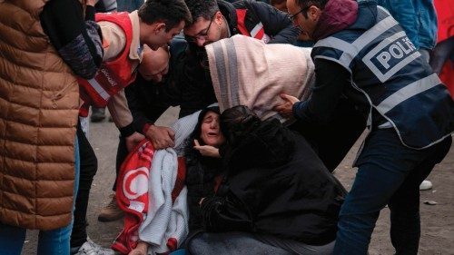 A woman reacts as she waits outside a coal mine after an explosion in Amasra, in Bartin Province, ...