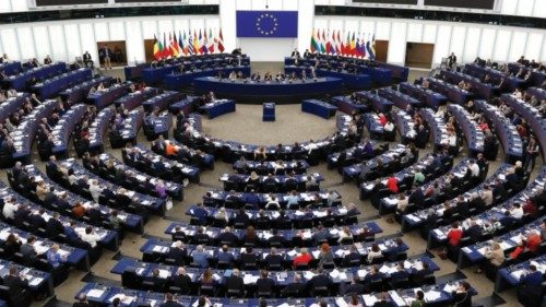 epa10252113 Members of the European Parliament during a voting session at the European Parliament in ...