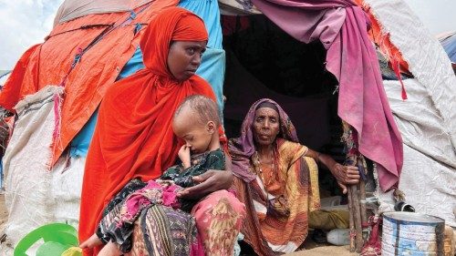 Buney Aayow Ibrahim, a Somali woman affected by the worsening drought due to failed rain seasons, ...