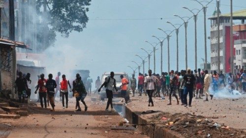 Protestors throw rocks and block roads after the outlawed opposition group, The National Front for ...