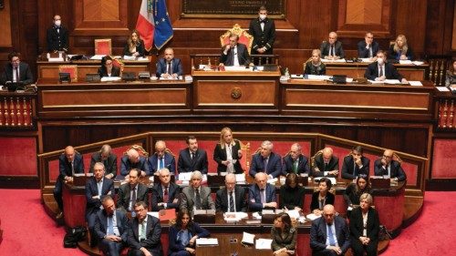 Italian Prime Minister, Giorgia Meloni, ahead of a confidence vote for the new government, at the ...