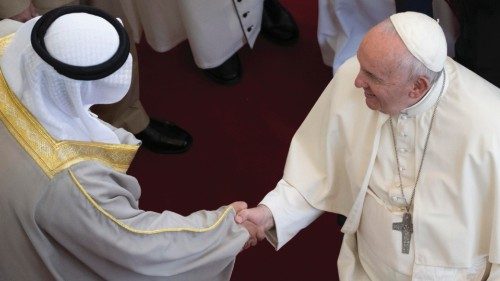 Pope Francis as he arrives for a prayer meeting and Angelus with bishops, priest, consecrated ...