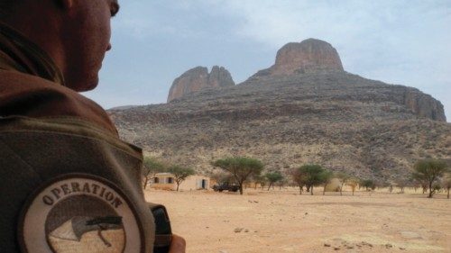 (FILES) In this file photo taken on March 27, 2019, a French soldier of the Barkhane Force operation ... (FILES) In this file photo taken on March 27, 2019, a French soldier of the Barkhane Force operation ...