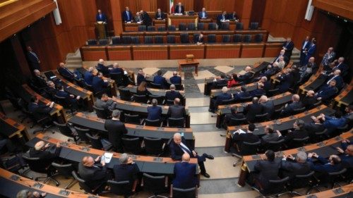 epa10297780 MPs attend a parliament session to elect a new president of Lebanon, at the Parliament ...
