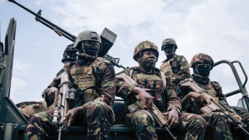 Kenyan soldiers land in the city of Goma, eastern Democratic Republic of Congo on November 12, 2022, ...