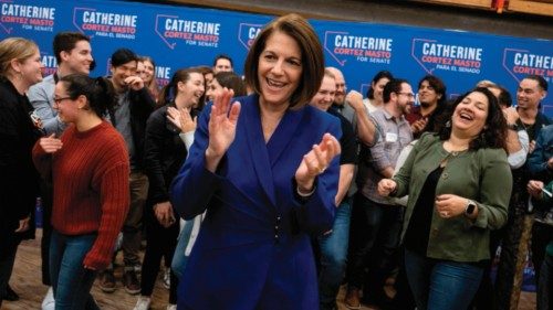 LAS VEGAS, NV - NOVEMBER 13: U.S. Sen. Catherine Cortez Masto (D-NV) departs after taking photos ... LAS VEGAS, NV - NOVEMBER 13: U.S. Sen. Catherine Cortez Masto (D-NV) departs after taking photos ...