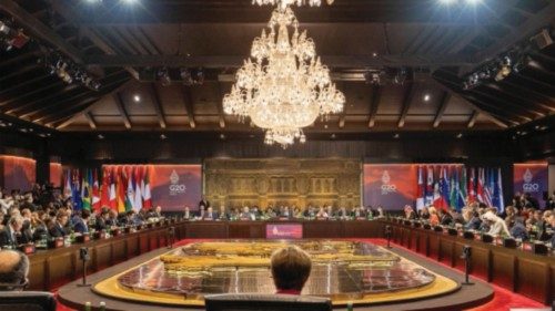 Delegates attend the first session of the G20 summit in Bali, Indonesia, November 15, 2022. Ryan ...