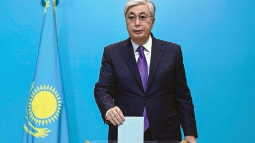 epa10315581 A handout photo made available by Kazakhstan's President press service shows Kazakh ... epa10315581 A handout photo made available by Kazakhstan's President press service shows Kazakh ...