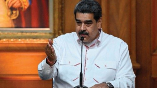 (FILES) In this file photo taken on November 01, 2022, Venezuelan President Nicolas Maduro speaks ...