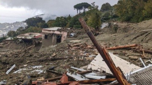 La zona colpita dalla frana a Casamicciola, 26 novembre 2022. Quattro persone risultano al momento ...