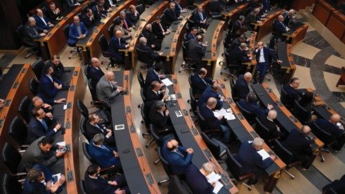 epa10341001 Lebanese MPs attend the eighth parliamentary session to elect a new president of ...