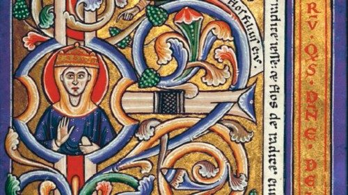Initial F: The Tree of Jesse; Unknown; Hildesheim, Germany, Europe; probably 1170s; Tempera colors, ...