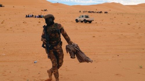 Niger special forces are seen on December 2, 2022, securing the area of Iferouane during the ...