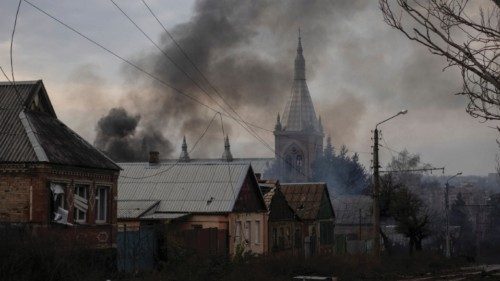 Residential houses are damaged by a Russian military strike, amid Russia's attack on Ukraine, in ...
