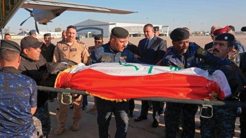 The bodies of Iraq's federal police members who were killed in suspected IS attack, are repatriated ...