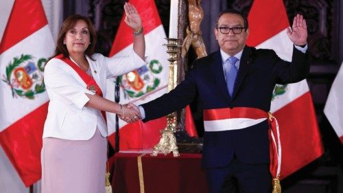 Alberto Otarola is sworn in as Prime Minister by Peru's President Dina Boluarte in Lima, Peru, ...