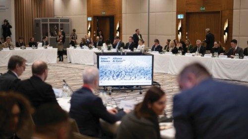 epa10407317 General view at the 'Davos Alliance' (conference of ministers of culture) on the ...