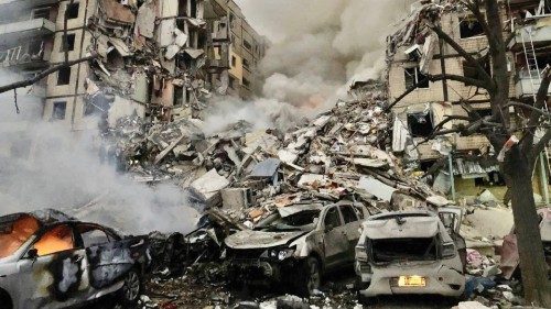 A view shows an apartment building heavily damaged by a Russian missile strike, amid Russia's attack ...