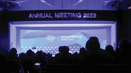 German Chancellor Olaf Scholz addresses the World Economic Forum (WEF), in Davos, Switzerland, ...