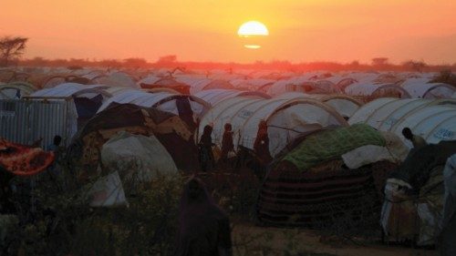 FILE PHOTO: The sun sets over the Ifo extension refugee camp in Dadaab, near the Kenya-Somalia ...