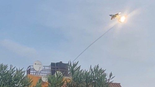 A projectile fired by Rwandan forces, in response to an alleged airspace violation, explodes after ... A projectile fired by Rwandan forces, in response to an alleged airspace violation, explodes after ...
