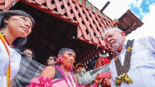 Brazil's President Luiz Inacio Lula da Silva visits the Yanomami Indigenous Health House (CASA ...