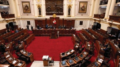General view of the Peruvian Congress chamber in session in Lima on February 1, 2023. - The Peruvian ...