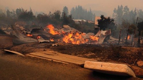 View of a fire in Santa Juana, Concepcion province, Chile on February 3, 2023. - Chile has declared ... View of a fire in Santa Juana, Concepcion province, Chile on February 3, 2023. - Chile has declared ...