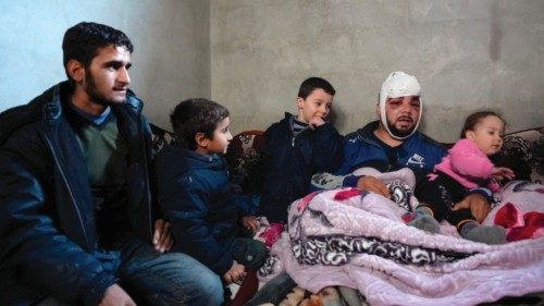 A Syrian man who was injured in a deadly earthquake sits among family members in a make-shift ... A Syrian man who was injured in a deadly earthquake sits among family members in a make-shift ...
