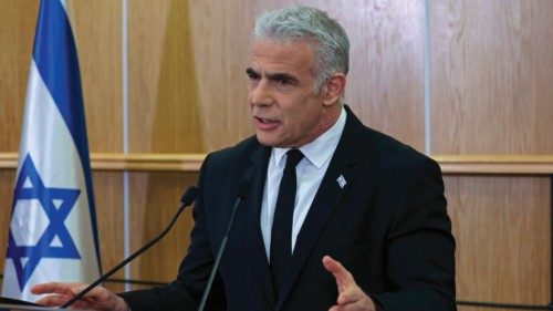 Israel's opposition leader and former premier Yair Lapid speaks during a press conference in ... Israel's opposition leader and former premier Yair Lapid speaks during a press conference in ...