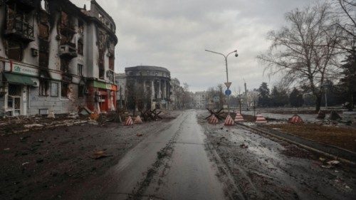 A general view shows the front line city of Bakhmut, amid Russia's attack on Ukraine, in Donetsk ...