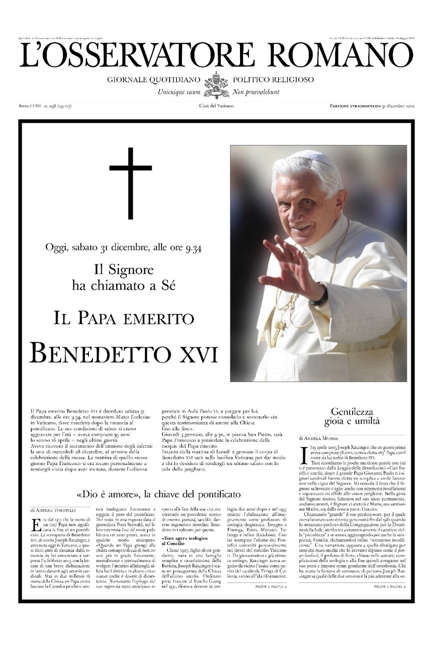 Papa emerito<br> Benedetto XVI