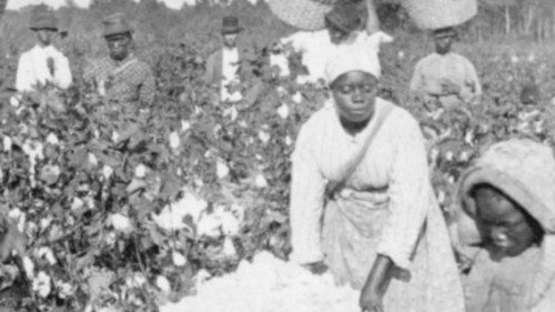 Donne-schiave in un campo di cotone nel Sud degli Stati Uniti. Donne-schiave in un campo di cotone nel Sud degli Stati Uniti.