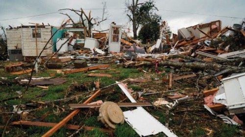 WEST POINT, GA - MARCH 26: Damage to homes and property is seen after a tornado touched down on ...