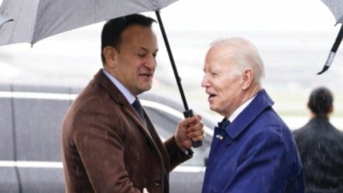 U.S. President Joe Biden meets with Ireland's Ambassador to the U.S. Geraldine Byrne Nason and ...