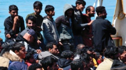 The fishing boat carrying about 600 migrants rescued in recent days 100 miles off the coast of ...