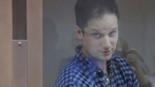 FILE PHOTO: Wall Street Journal reporter Evan Gershkovich, who was detained in March while on a ...