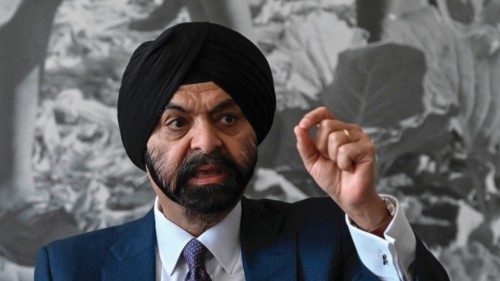 (FILES) In this file photo taken on March 08, 2023 US' candidate to head the World Bank, Ajay Banga, ...