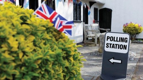 A view of a polling station sign at Barley Town House, which is acting as a polling station for ...