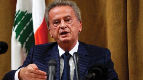 FILE PHOTO: Lebanon's Central Bank Governor Riad Salameh speaks during a news conference at Central ...