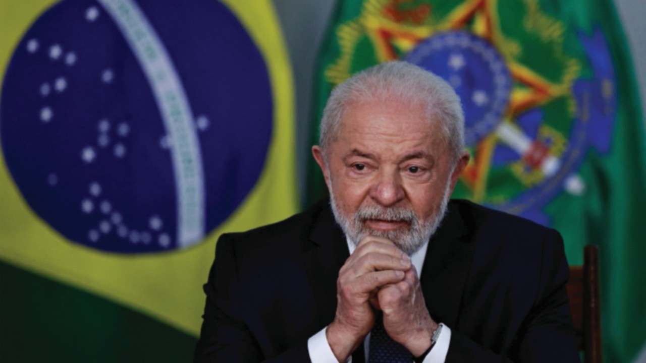 Brazil's President Luiz Inacio Lula da Silva gestures during a meeting with auto industry leaders to ...